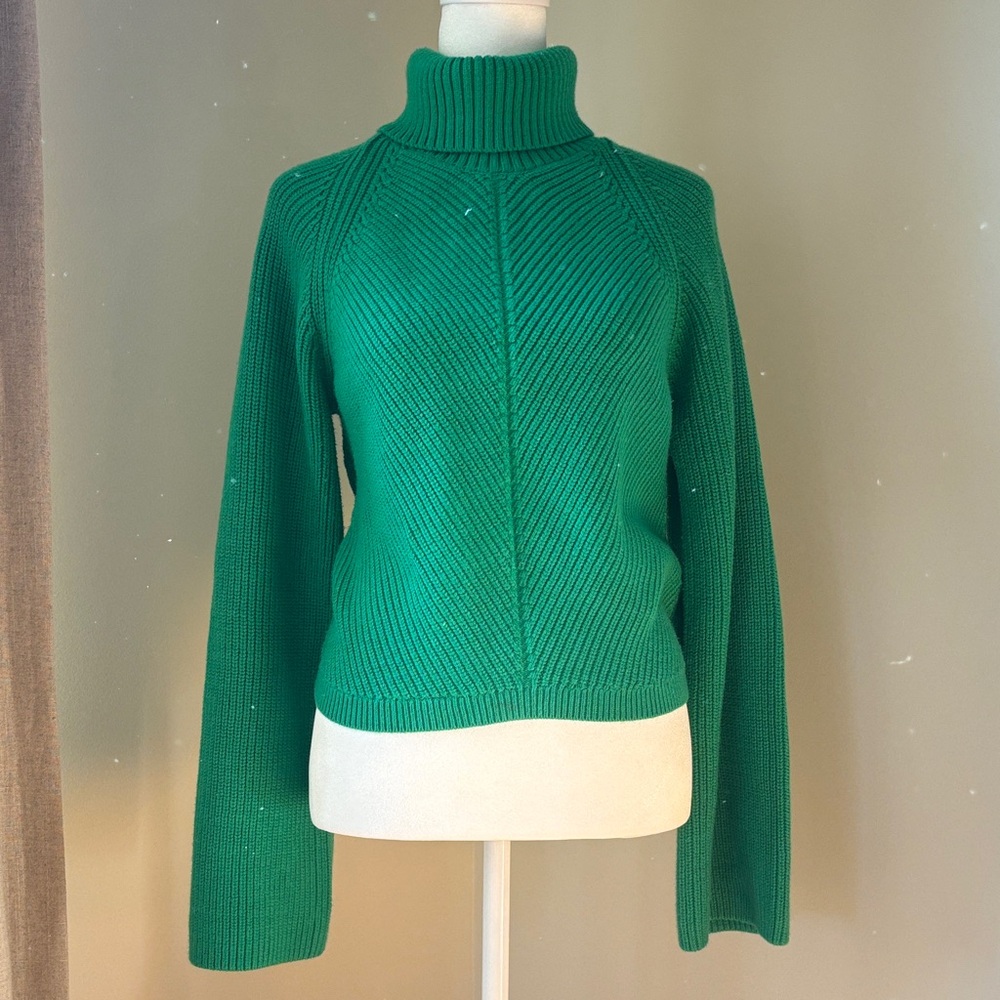 Maeve Vibrant Green Turtleneck Sweater
